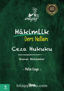 İmtiyaz Ceza Hukuku Genel Hükümler Hakimlik Ders Notları