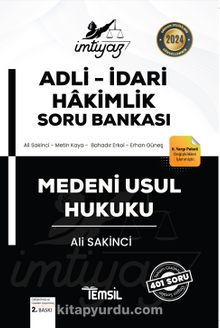 İmtiyaz  Adli -İdari Hakimlik  Medeni Usul Hukuku  Soru Bankası